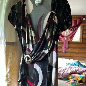 City Triangles Black and Red Asymmetrical Dress